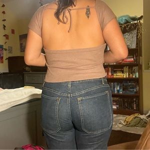 Backless top very well made with secure straps